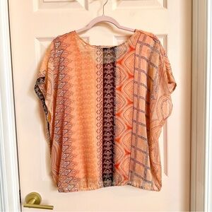 Orange fluttery Dana Buchman top